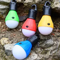 Mini Portable Lighting Lantern Tent Light 3 LED Bulb Emergency Lamp Waterproof Hanging Hook Flashlight Camping Light Use 3*AAA