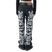 Vibe Style pantalones vaqueros rasgados para hombre y mujer, pantalón Vaquero recto estilo Hip Hop, Punk, desgastado, color negro, 2021