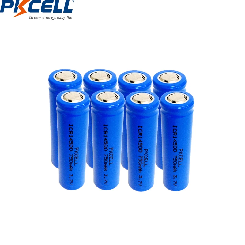 PKCELL аккумулятор 14500 750mAh 3,7 V литий-ионная батарея литиевый элемент AA батарея для светодиодных фонарей, налобный фонарь, мышь - Цвет: 8PC