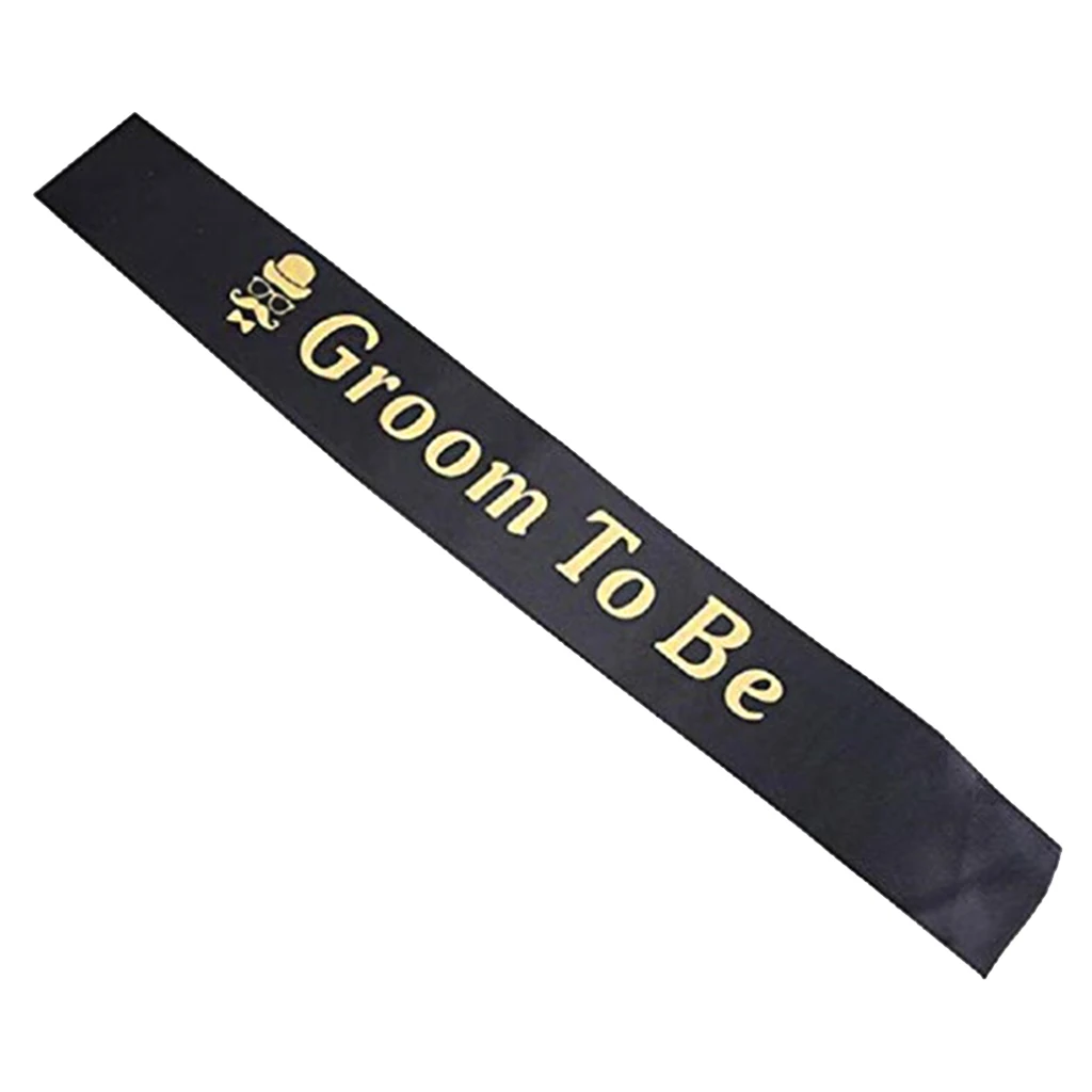 Modern Fabric Groom to Be Sash Bachelor Bridal Shower Party Favors Black Modern Fabric Groom to Be Sash Bachelor Bridal Shower Party Favors Black