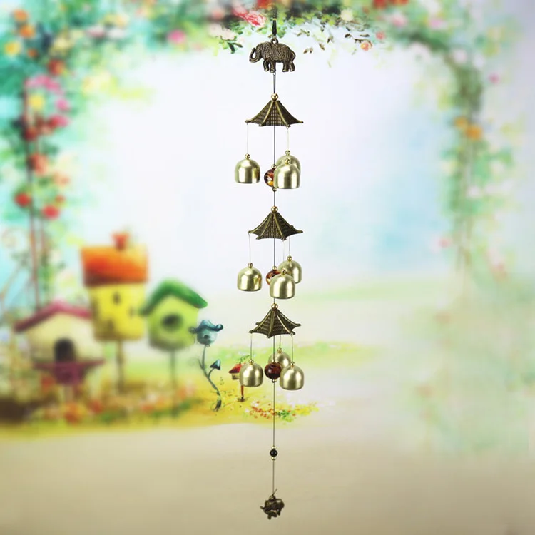 Retro Chinese-style Alloy Wind Chime Copper Alloy Bell Pendant Home Decoration Crafts Hanging Decoration Birthday Gift