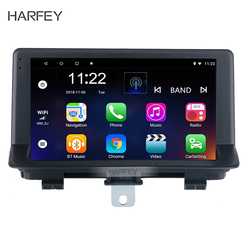 Harfey 4-х ядерный GPS 2din Android 10 0 HD сенсорный экран 9 дюймов Bluetooth автомобильное радио