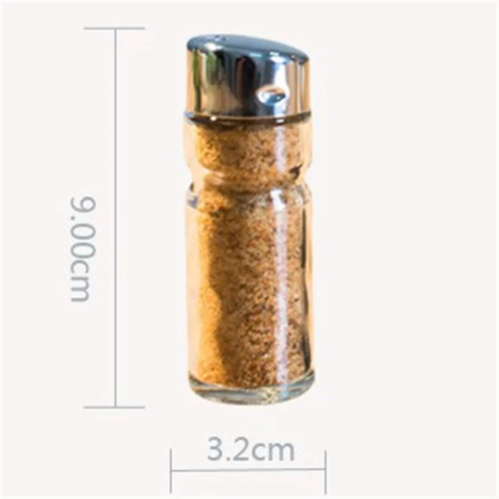 Kitchen Seasoning Bottle Glass Stainless Steel Small Pepper Sugar Salt Seasoning Storage Jar Pojemniki Kuchenne Spice Containers