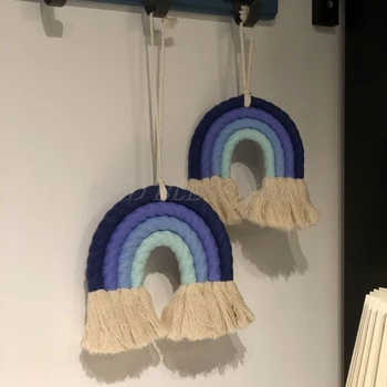 

Macrame Woven Wall Hanging Boho Chic Room Rainbow Tapestry Art Beautiful Apartment Dorm Room Decoration Drop Shipping