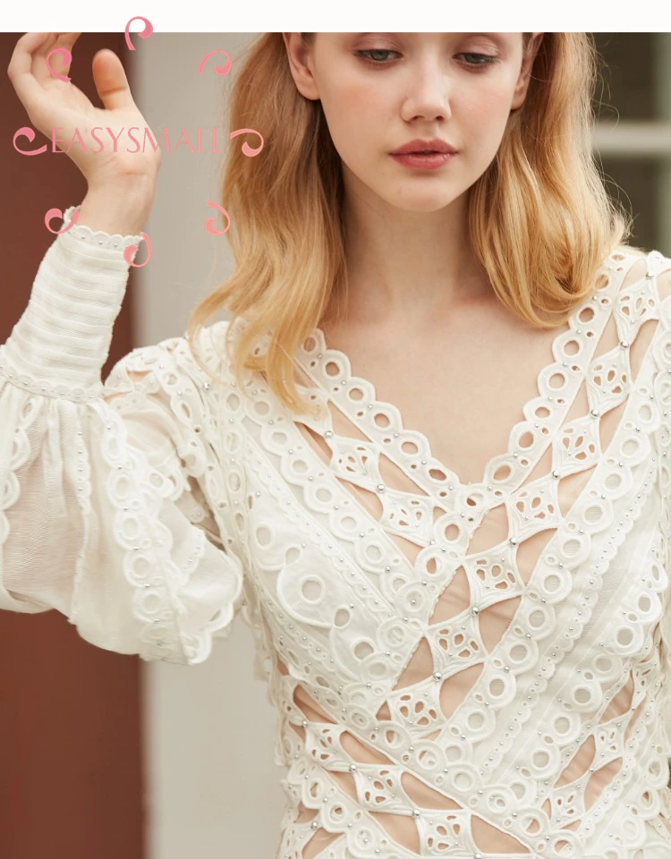 EASYSMALL, женское весеннее платье, модное, сексуальное, высокое качество, Vestidos, вечерние, повседневные, высокая талия, длинный рукав, v-образный вырез, платья