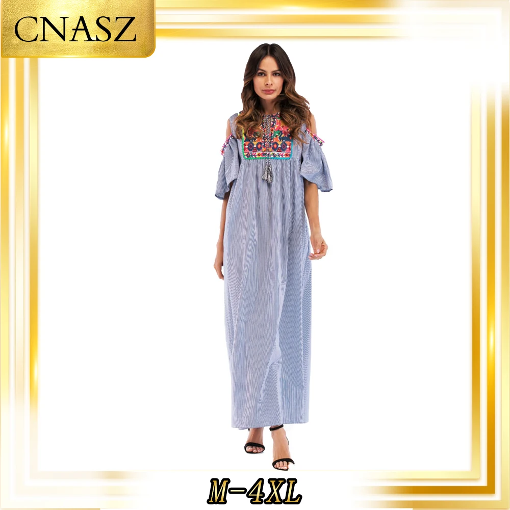 Moroccan Kaftan Gown Fashion Simple Muslim Dress Islamic Clothing Ruffle Short Sleeve Musulman Maxi | Тематическая одежда и