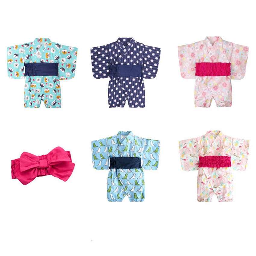

Kimono Japanese Style Children 2019 Baby Girl Boy Cartoon Infant Rompers Sakura Samurai Cosplay Costume Jump Suit Kids Pajamas
