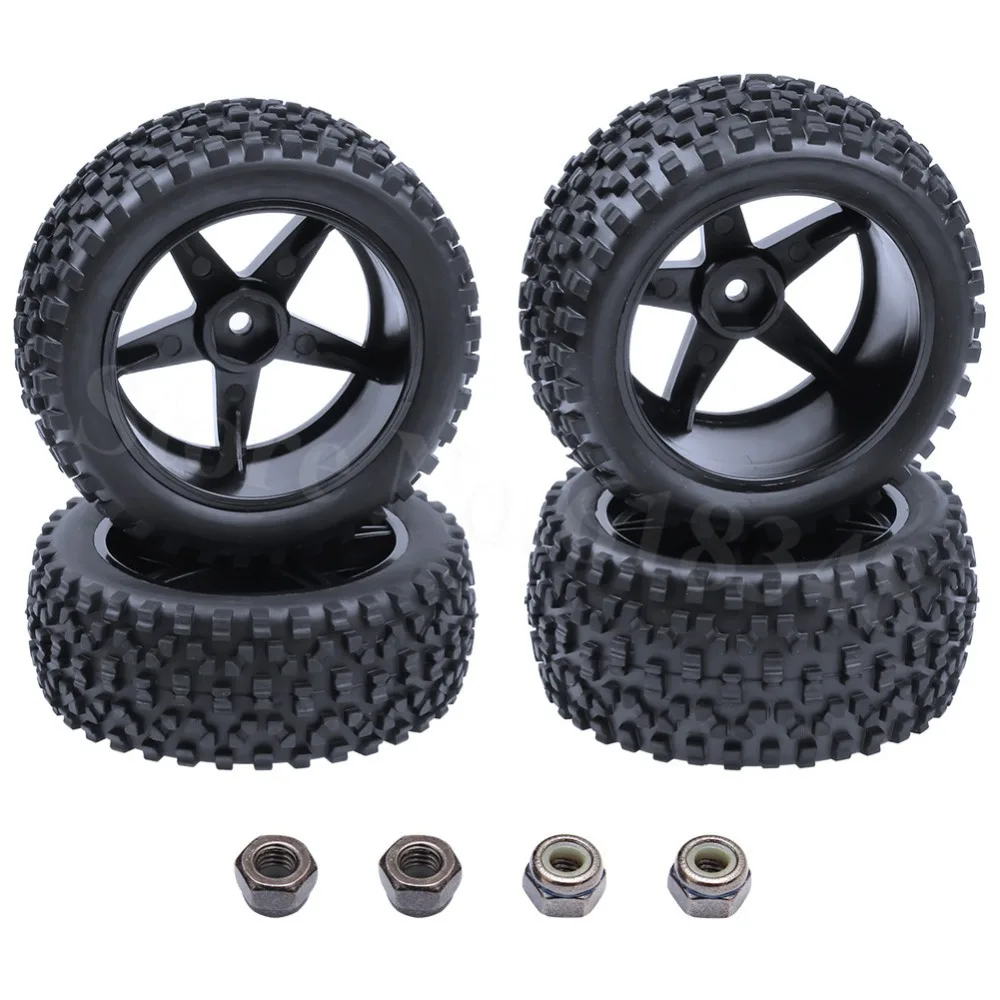 4 шт. резиновые шины RC и пластиковые колесные диски Hex Hub 12 мм для 1/10 Масштаб