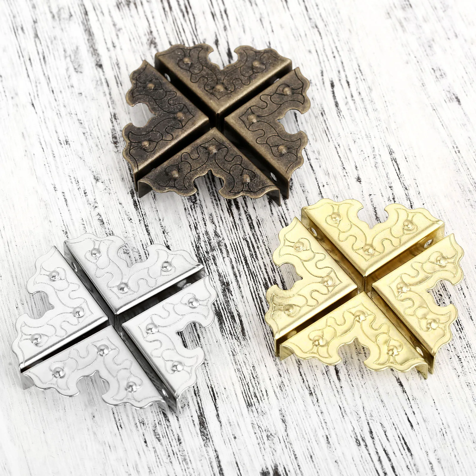 10Pcs Antique Furniture Metal Crafts Jewelry Box Corner Brackets 25mm Foot Wooden Case Corner Protector Decorative stainless steel angle bracket furniture hardware angle bracket angled furniture hardware angle connector furniture corner protector decorative corner cover wood box feet protector