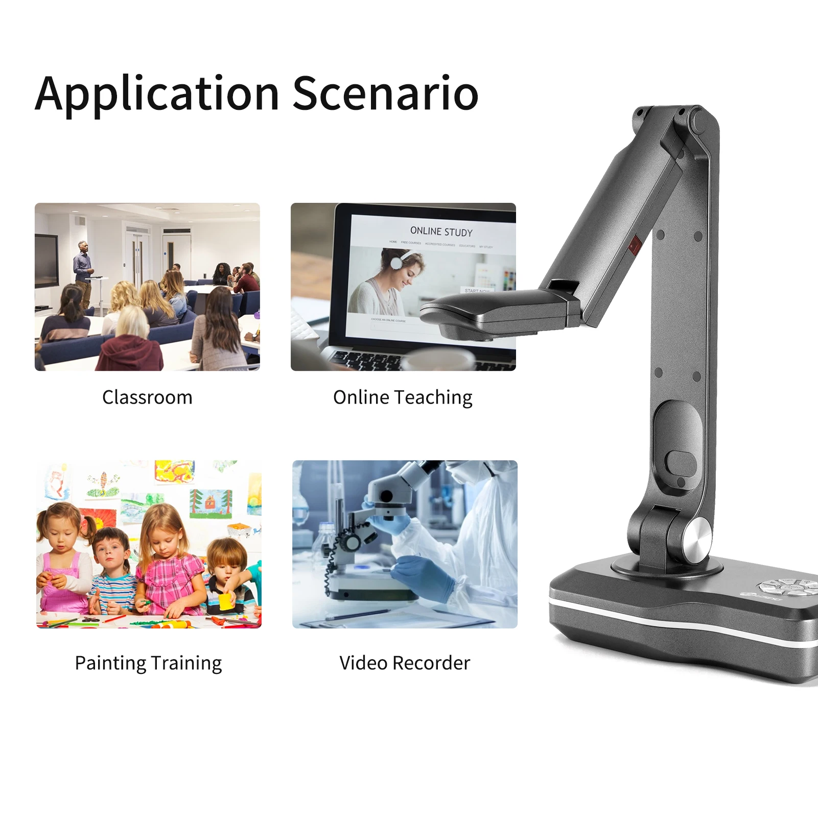 V500 Document Book Camera Scanner Auto Focus USB 8 Mega-pixel HD High-Definition Max. A3 Scanning Size Ports available