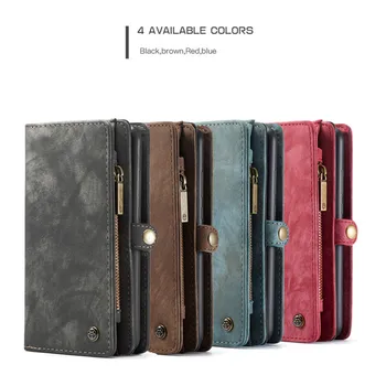 

CaseMe Detachable Cover Wallet PU Leather Case Zip for iPhone 11 Pro Max XS XR SE 6S 7 8 Plus Oneplus 7 Pro Huawei P20 Lite P30