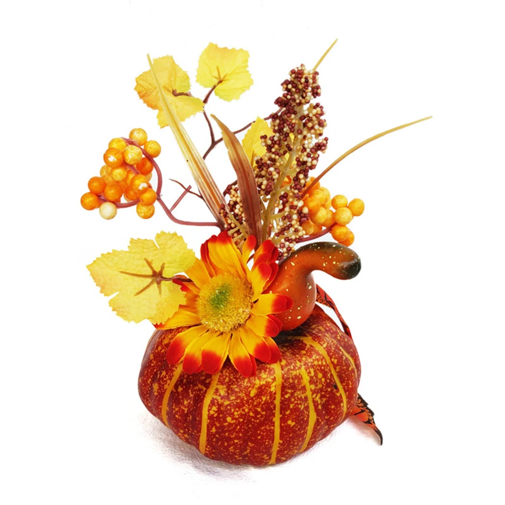 Осеннее украшение тыквы, реквизит для сбора урожая, искусственные листья тыквы на День Благодарения, рождественские вечерние праздники урожая