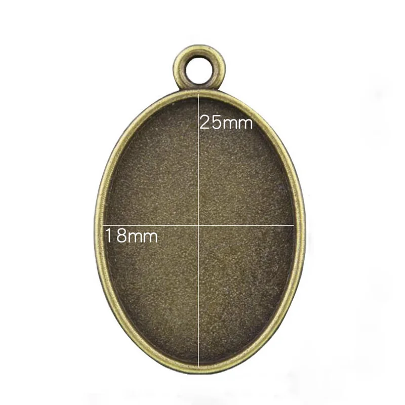

20pcs/lot 18*25mm Antique Oval Bronze Pendant Blanks for DIY Necklace Bracelet Accessories Jewelry Findings