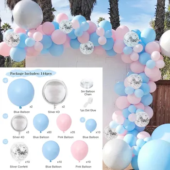 

Macaron Blue Pink Balloon Garland Arch Birthday Wedding Party Baby Shower Decor 144PCS Balloon Set