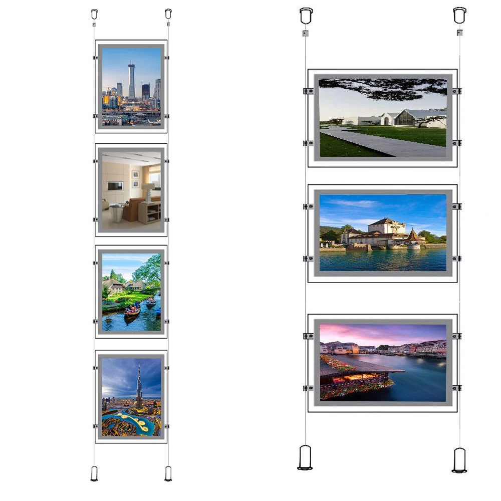 (5unit/Column) A4 Single Sided Magnetic Front Suspension Led Lightbox for Real Estate Office Window Advertising Display (5unit/Column) A4 Single Sided Magnetic Front Suspension Led Lightbox for Real Estate Office Window Advertising Display