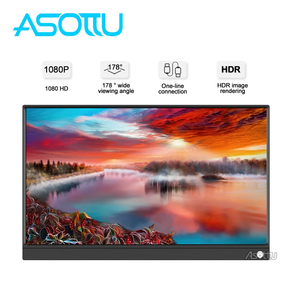 Тонкий портативный монитор 15 6 'HDMI type C USB ips 1080P экран для ноутбука XBox