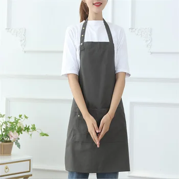 

New Fashion Canvas Cotton Apron Coffee Shop And Barber Working Apron Bib Cooking Kitchen Aprons For Woman Man Apron