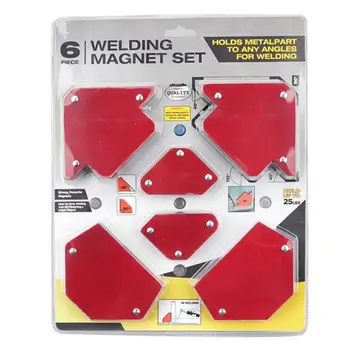 

6pcs 9Lbs Magnetic Fix Welding Magnets Holder 3 Angle Arrow Welder Soldering Locator Welding Power Tools Accessories