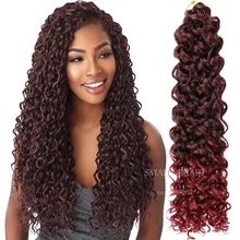 

Synthetic Ocean Wave Crochet Twist Afro Kinky Curly Braids Hair Extension for black Women African disco Curl hair