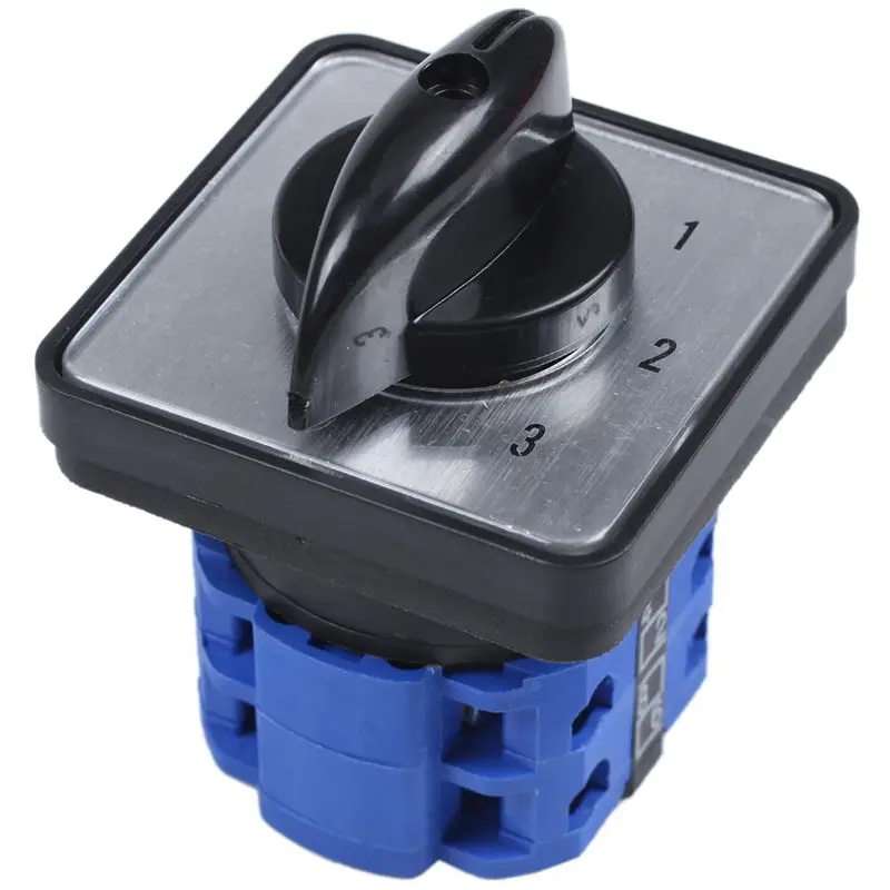 

LW28-20 Ui 380V 5 Positions 16 Terminals Changeover Cam Switch Black+Blue