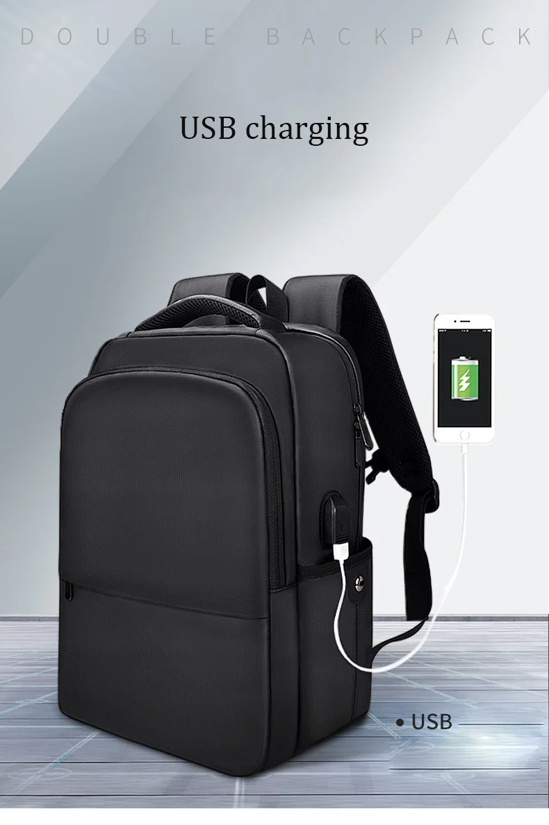 Брендовый рюкзак для ноутбука, мужские рюкзаки, высокое качество, Бизнес Стиль, Mochila, водонепроницаемая школьная сумка, зарядка через usb, сумки для путешествий, рюкзак