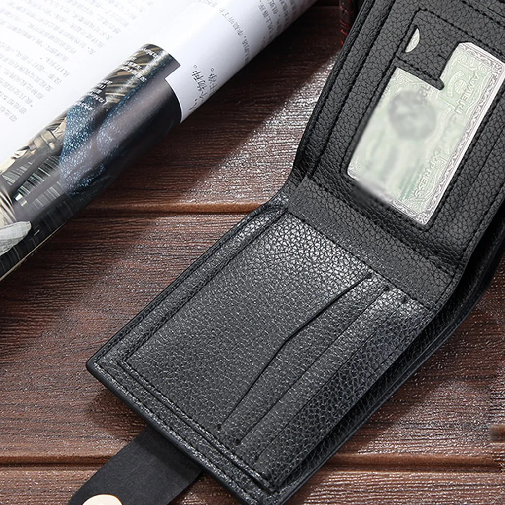 Solid Color Wallets Fashion Men's Solid Color Long Leather Retro Vintage Style Card Bag Wallet Casual Travel purse carteira