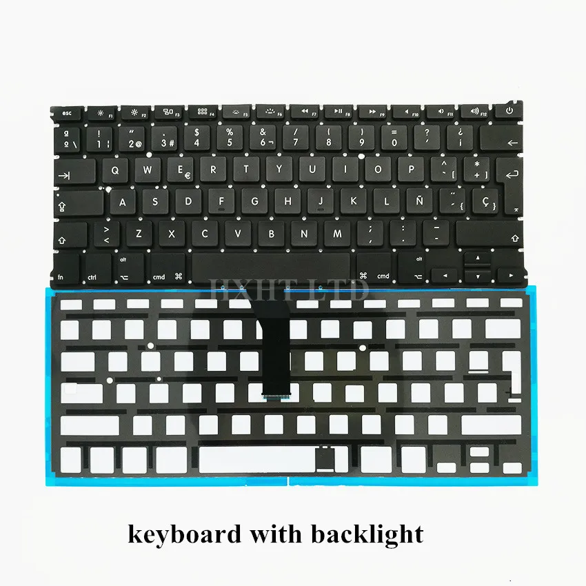 Новинка A1369 A1466 SP испанская клавиатура для Apple Macbook Air 1" A1369 A1466 Клавиатура ноутбука 2011 2012 2013 лет - Цвет: KB with BL