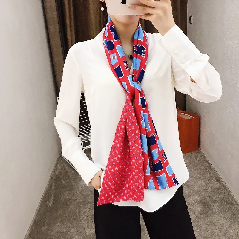  scarf fot cloth horse New Design Luxury Brand Headstall Double-deck Twill Scarf Ladies Head Silk Wr