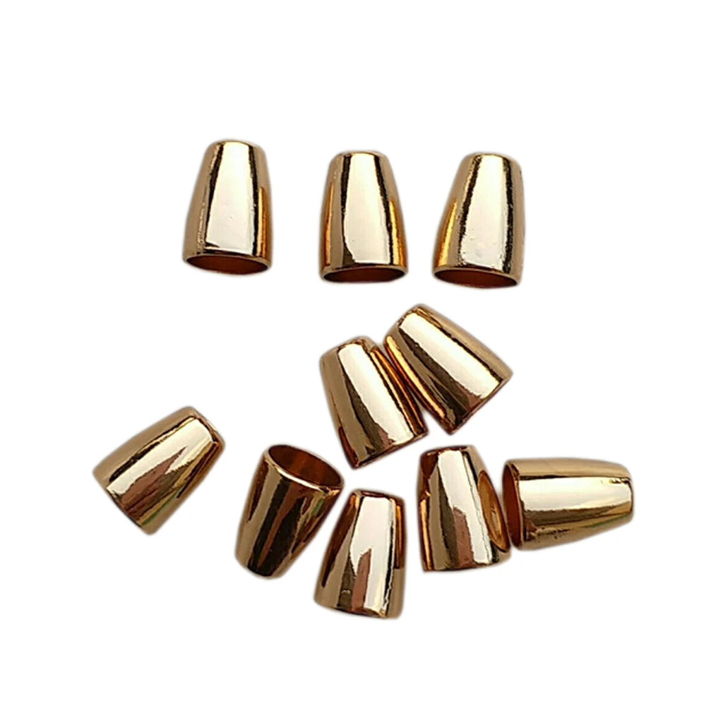 10 Pieces 4mm Dia Hole Aolly Cord Fastener Single Hole Cord End Connector Lock Stoppers Gold Bell Shaped DIY Crafts