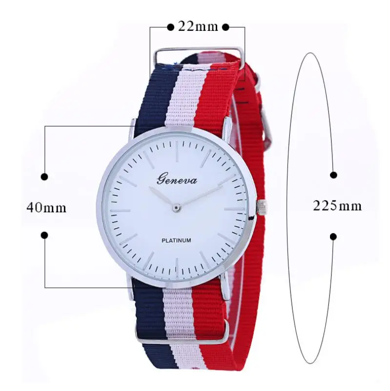 Женские часы простые модные холщовые часы с Мужские Женские полосатые цветные ультратонкие часы наручные часы