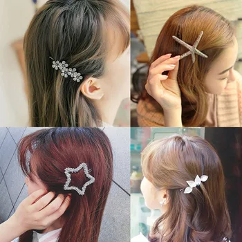 

1set Fashion Woman Hair Accessories Comb Hair Clip Pin Metal Geometric Alloy Cat Circle Hairgrip Barrette Girls Holder