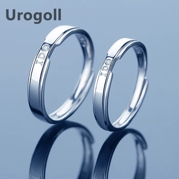 

Trendy Rings 100% Real 925 Sterling Silver Rings Wedding Couple Ring I Do Zircon Drill Jewelry Anniversary Rings For Lover Gift