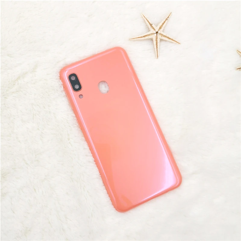 pink A20 E чехол,, samsung galaxy a20e, пластиковая крышка для батареи, полная защита задней двери, сменный корпус, боковые кнопки и логотип - Цвет: pink