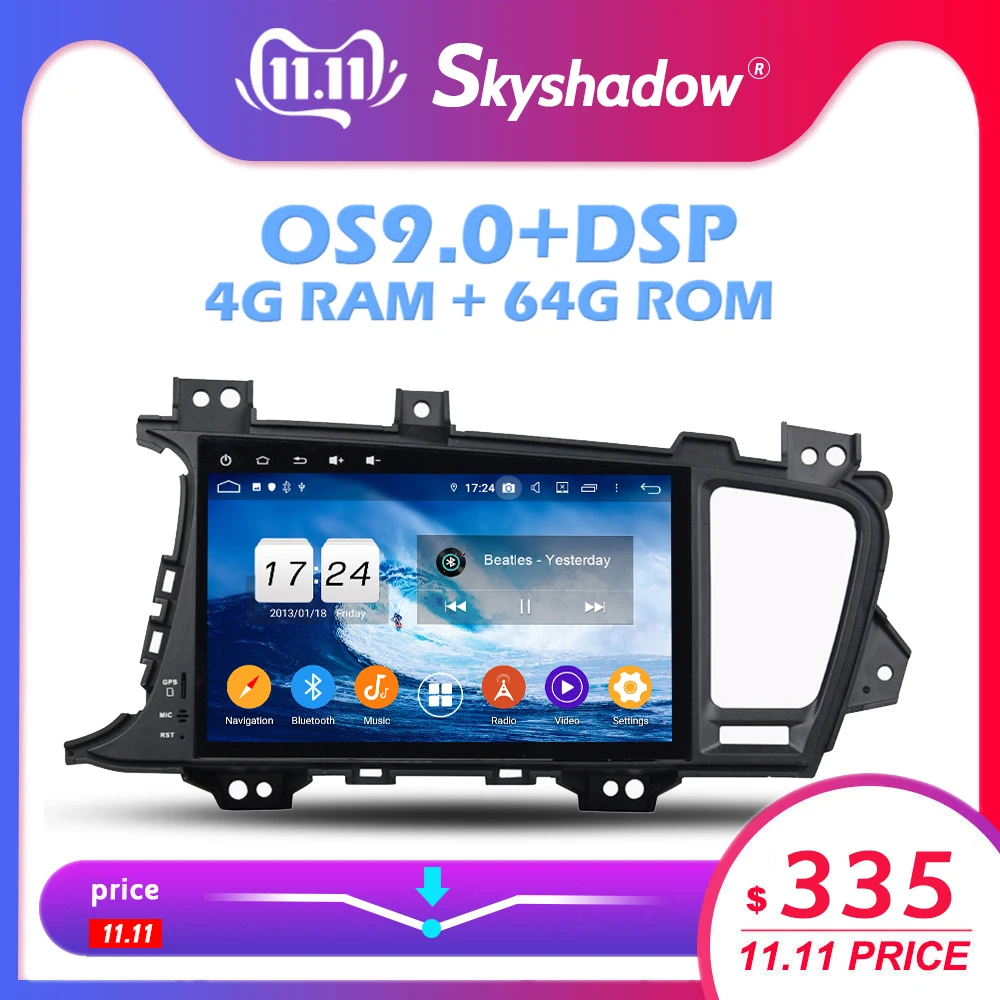 

IPS DSP Android 10.0 4GB 64GB ROM 8core Car DVD Player Wifi 4G Bluetooth4.2 RADIO GPS Map For kia K5 OPTIMA 2011-2014 2015