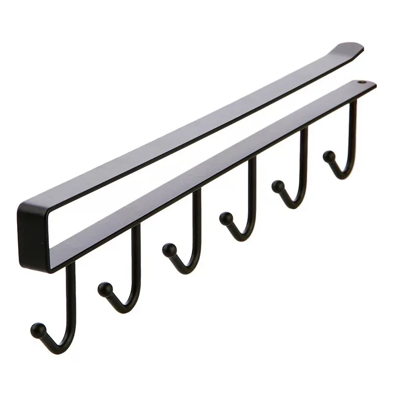 

6 Hooks Under Shelf Mug Cup Metal Holder Hanging Rack Cupboard Kitchen Organizer Multifunctional Hook