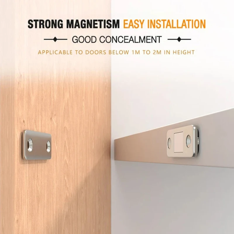 Punch-free Magnetic Strong Door Closer Door Lock Invisible Ultra-thin Latch Magnet Cabinet Screw Sticker Stopper