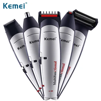 

100-240V 5 in1 Rechargeable Hair Trimmer Wireless Electric Shavers Beard Nose Ear Shaver Hair Clipper kemei KM-560