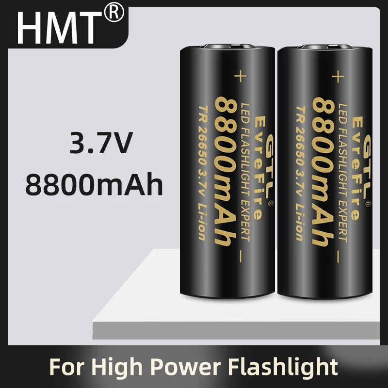 3.7V 8800 MAh Suitable for Fan Flashlight Headlight HMT Lithium Battery 26650 Rechargeable Fast Delivery Power Bank Lipo | Электроника