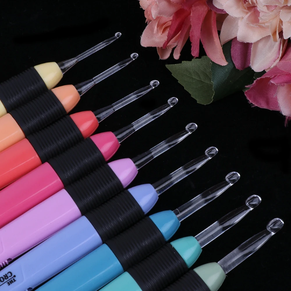 1 Set Led Light Up Crochet Hook Knitting Needles Hooks Weave Sewing Tool Supplies With Storage Bag | Дом и сад