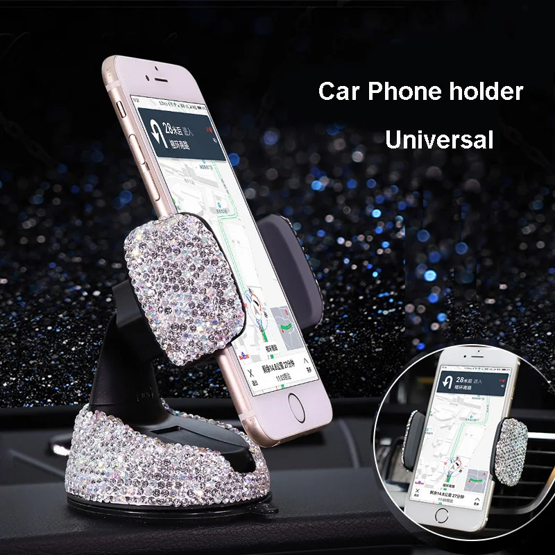

Car Phone Holder Universal Mobile Phone Holder Crystal Rhinestone Mobile Phone Holder for Smart Phone Suitable for IPhone