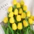 7pcs Luxury Silicone Real touch Tulips Bouquet Decorative Artificial Flowers Wedding Decoration Flowers Home Garen Decor 14