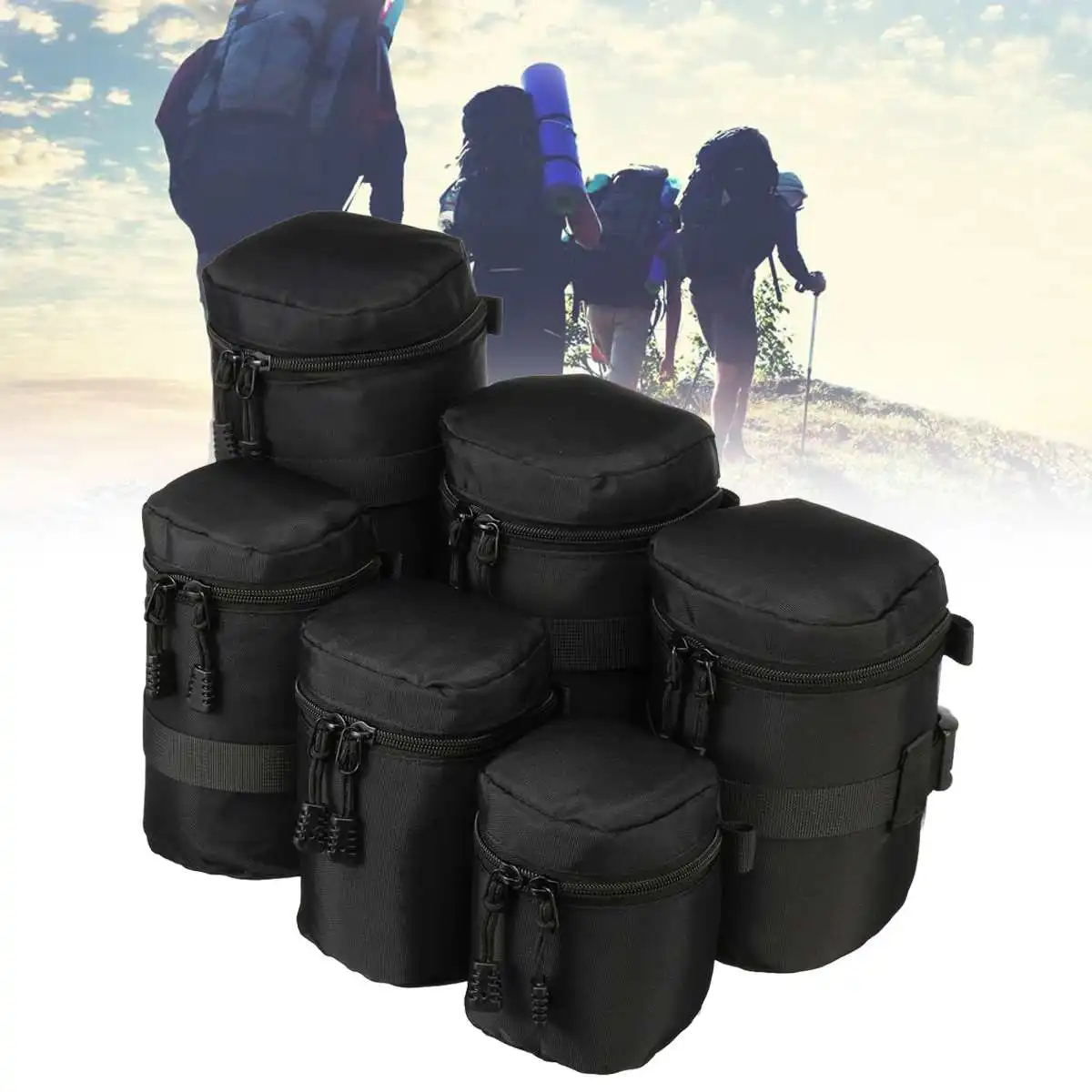 

Portable Camera Lens Case Pouch Bag Waterproof Black Shockproof Camera Lens Bag For Standard Zoom Camera Lenses Carrying Bag