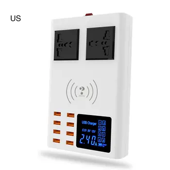 

8-Port Usb Mobile Phone Charger Fast Charge Type-C Smart Digital Display Universal Charging Head Charger