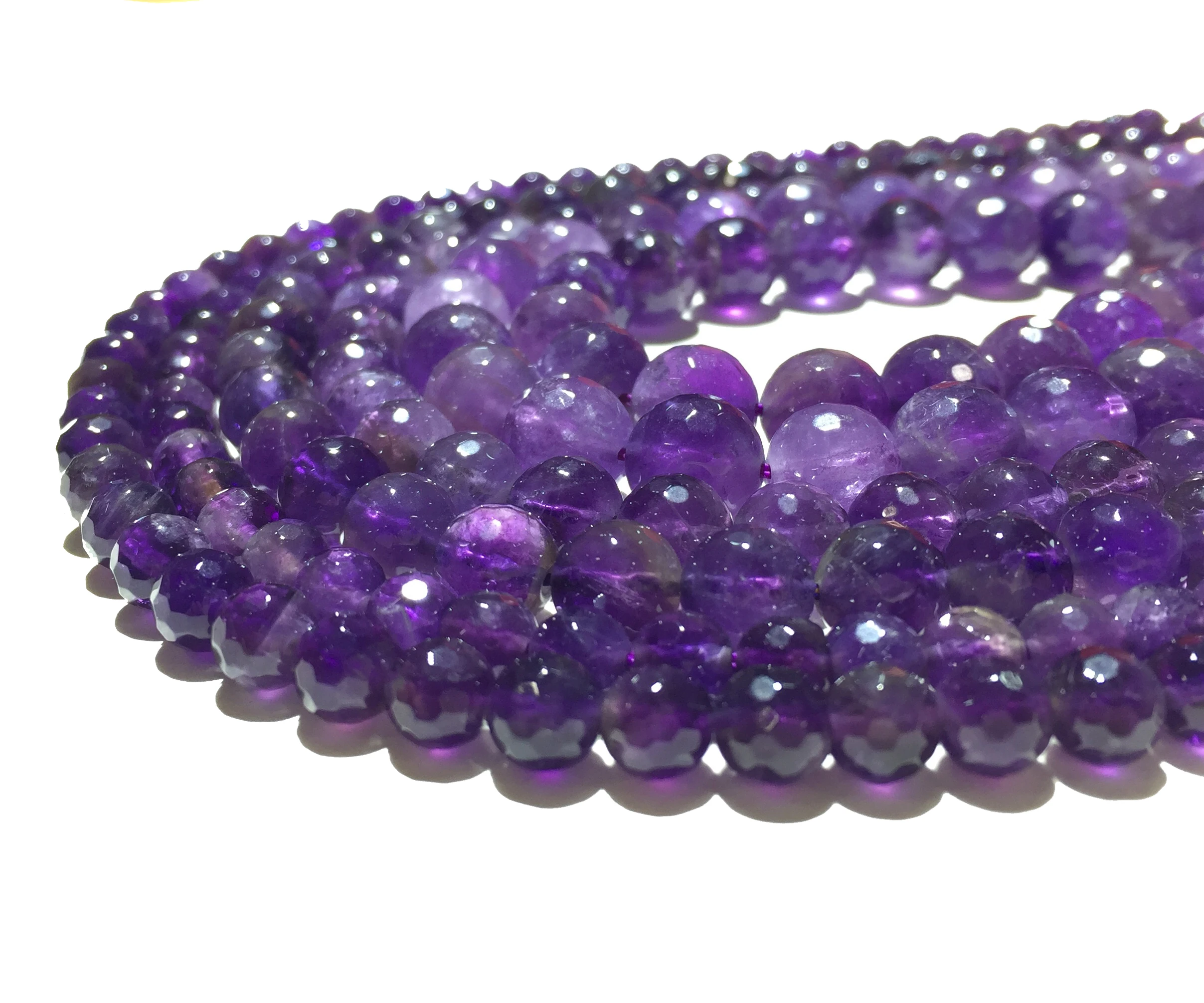 

12mm Natural Faceted Round Purple Amethyst Crystals Gemstone Loose Spacer Beads Jewelry Accessories Making DIY Bracelet Necklace