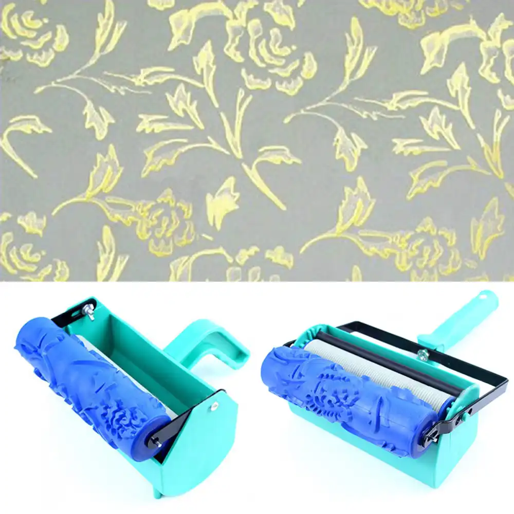 rodillo de pintura 3d para decoracion de pared rodillo con dibujos herramientas de decoracion de pared de rosas sin empunadura