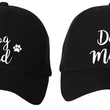Напечатанные пары Собака Мама собака папа мама черная бейсболка s мать день отцов День домашних животных головной убор для собак