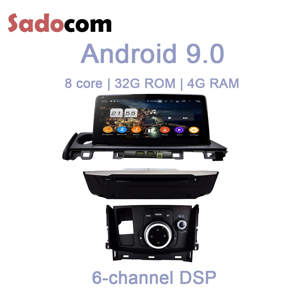 Top TDA7851 Android 9.0 Octa Core + 4GB + 32GB Car DVD Player Stereo GPS Glonass Map RDS Radio WIFI Bluetooth For Mazda 6 2017 2018 3