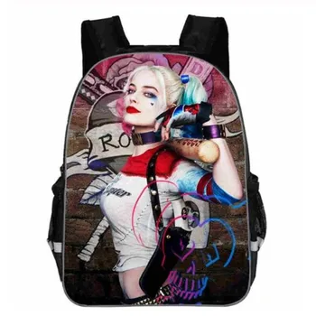 

Suicide Squad Backpack For Teenager Children Harley Quinn Joker School Bags Mens Women Shoulder Bag Boys Girls School Backpacks