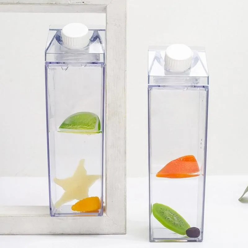 0.5L Creative Transparent Milk Water Bottle Outdoor Climbing Camping Leakproof Drinkware Children Reusable Shaker Cup Jug Bottle