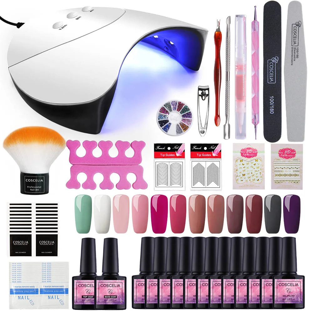 12pcs polish kit 03 Маникюрный набор с ультрафиолетом светодиодный USB лампа Сушилка Удлинитель Набор для маникюра инструменты для маникюра наборы для маникюра ногтей Гель-лак для ногтей - Цвет: 12pcs polish kit 03